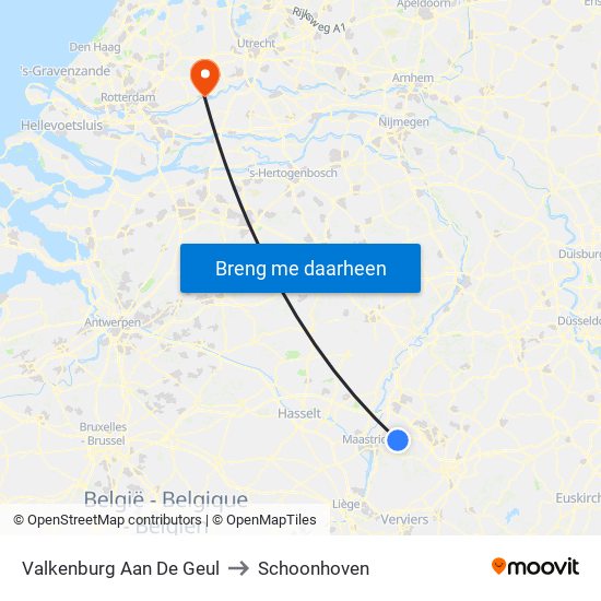 Valkenburg Aan De Geul to Schoonhoven map