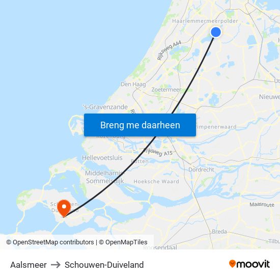 Aalsmeer to Schouwen-Duiveland map