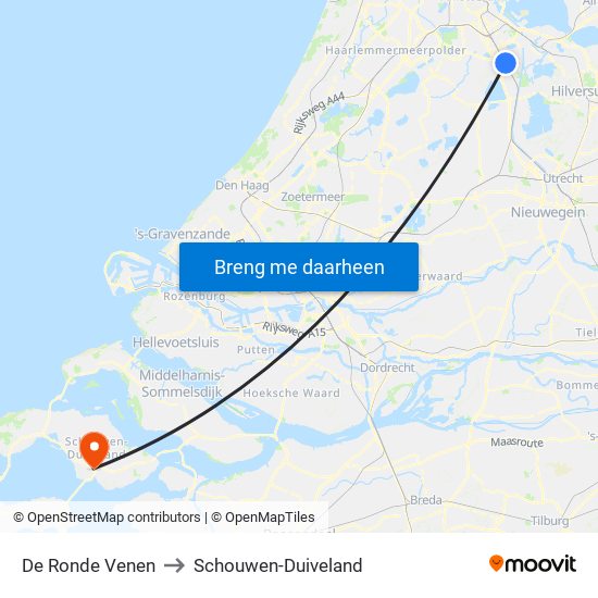 De Ronde Venen to Schouwen-Duiveland map