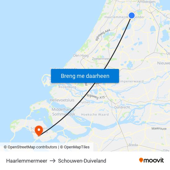 Haarlemmermeer to Schouwen-Duiveland map