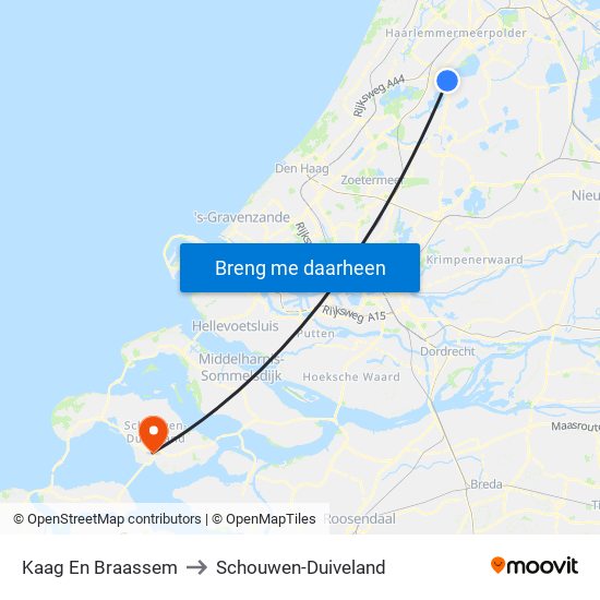 Kaag En Braassem to Schouwen-Duiveland map