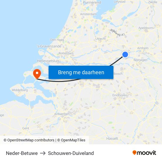 Neder-Betuwe to Schouwen-Duiveland map