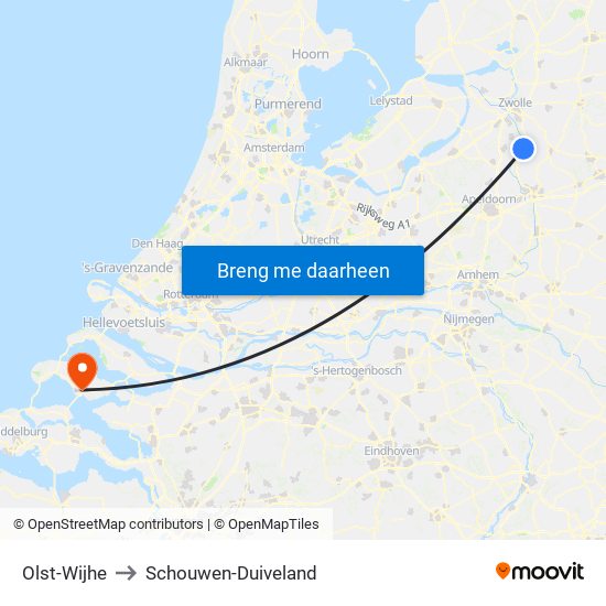 Olst-Wijhe to Schouwen-Duiveland map