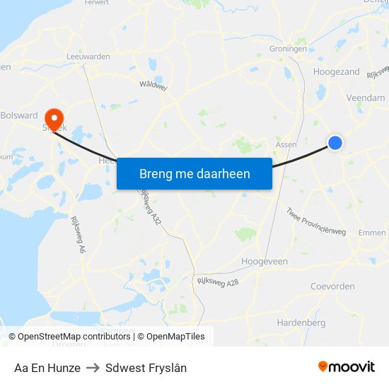 Aa En Hunze to Sdwest Fryslân map