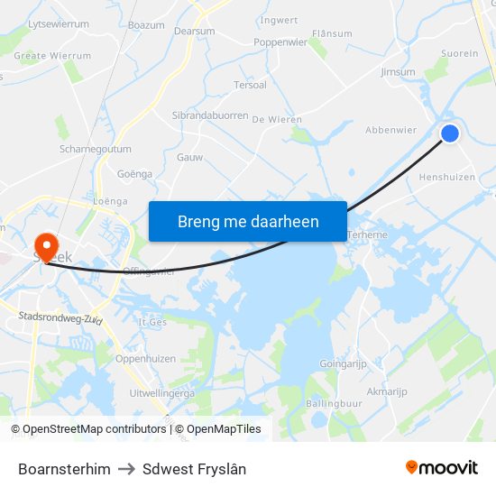 Boarnsterhim to Sdwest Fryslân map