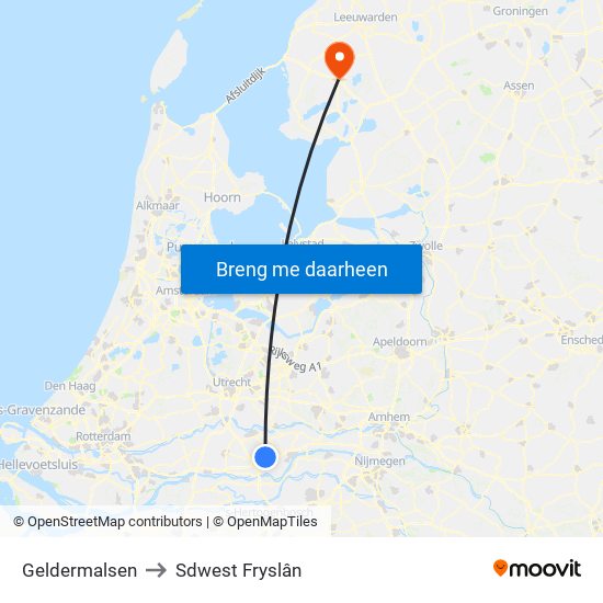 Geldermalsen to Sdwest Fryslân map