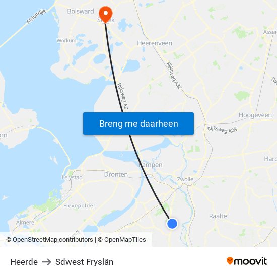Heerde to Sdwest Fryslân map