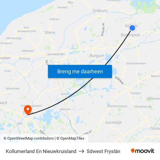 Kollumerland En Nieuwkruisland to Sdwest Fryslân map