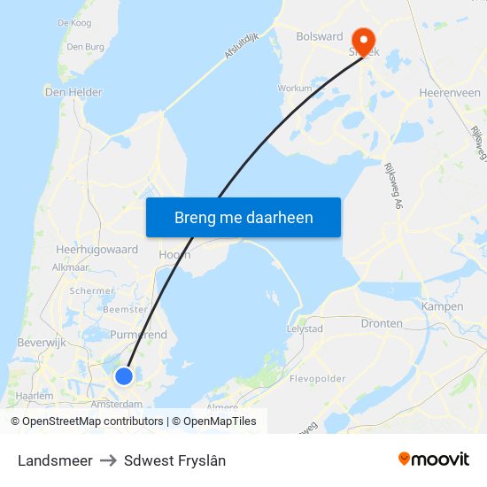 Landsmeer to Sdwest Fryslân map