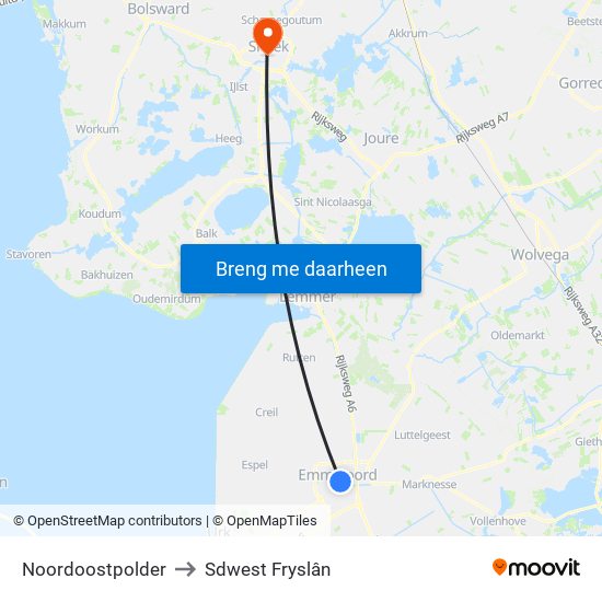 Noordoostpolder to Sdwest Fryslân map
