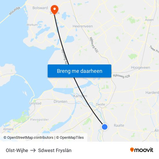 Olst-Wijhe to Sdwest Fryslân map