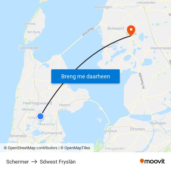 Schermer to Sdwest Fryslân map