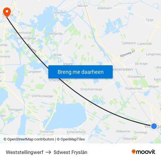Weststellingwerf to Sdwest Fryslân map