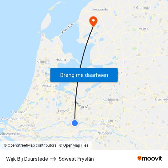 Wijk Bij Duurstede to Sdwest Fryslân map