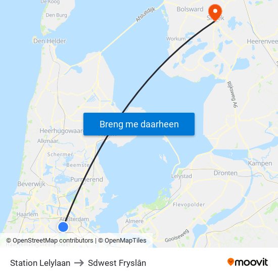 Station Lelylaan to Sdwest Fryslân map