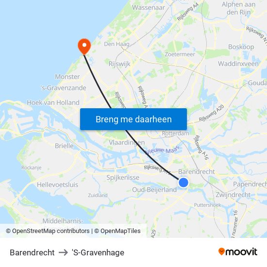 Barendrecht to 'S-Gravenhage map