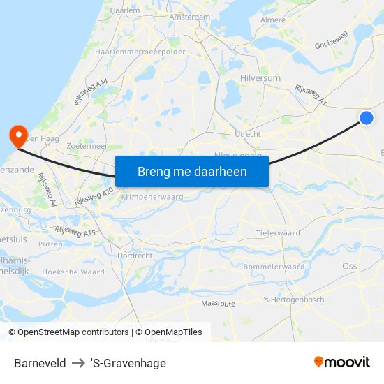 Barneveld to 'S-Gravenhage map