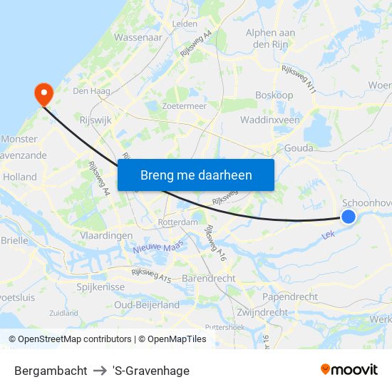 Bergambacht to 'S-Gravenhage map