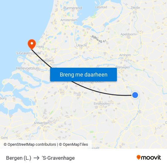 Bergen (L.) to 'S-Gravenhage map