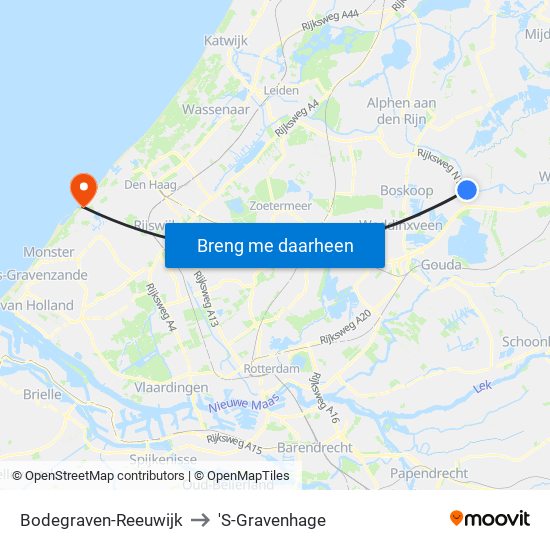 Bodegraven-Reeuwijk to 'S-Gravenhage map