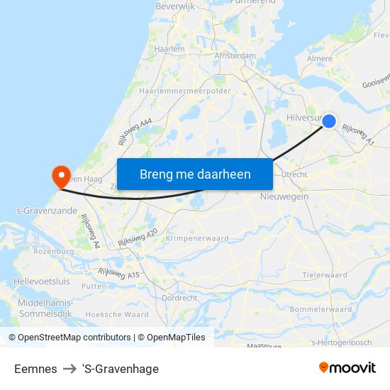 Eemnes to 'S-Gravenhage map