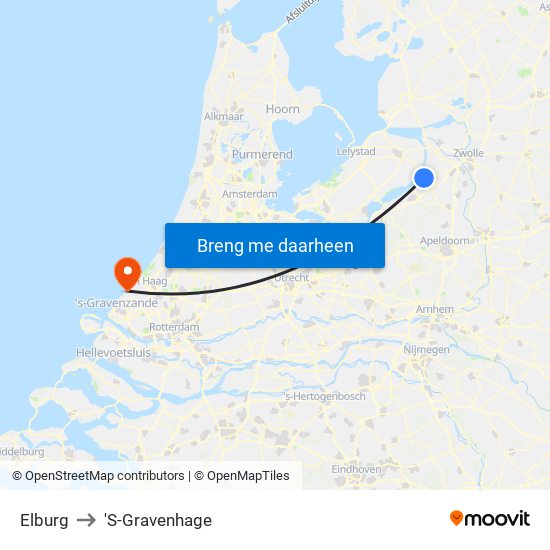 Elburg to 'S-Gravenhage map