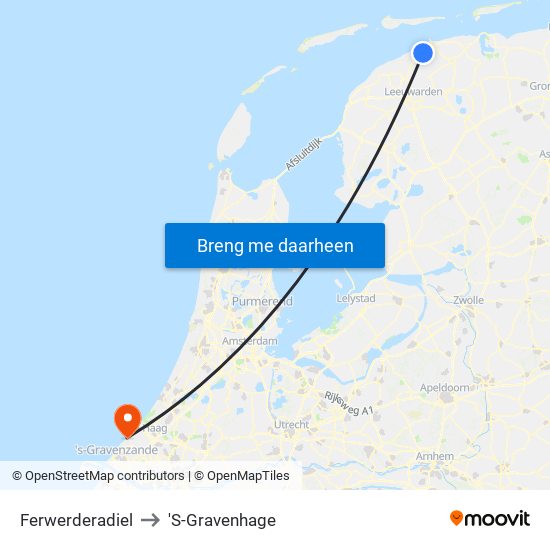 Ferwerderadiel to 'S-Gravenhage map