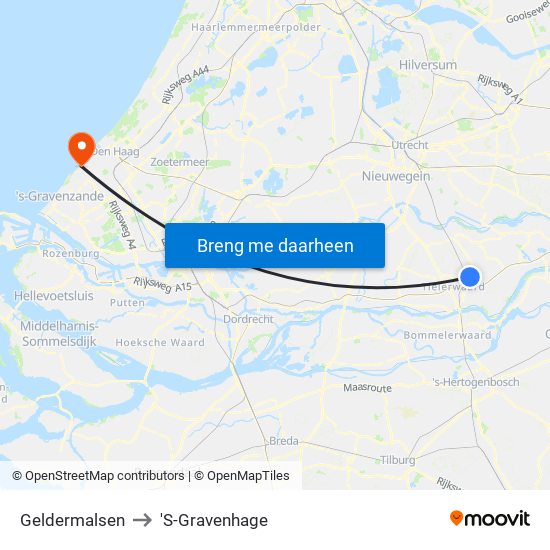 Geldermalsen to 'S-Gravenhage map