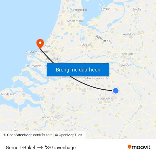 Gemert-Bakel to 'S-Gravenhage map