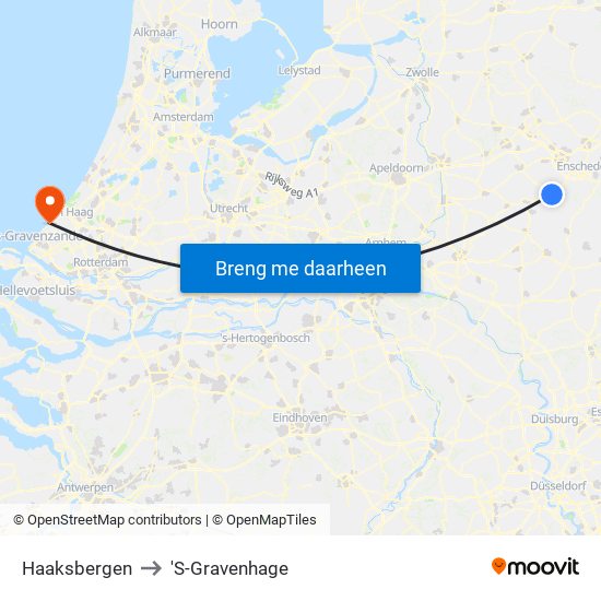Haaksbergen to 'S-Gravenhage map