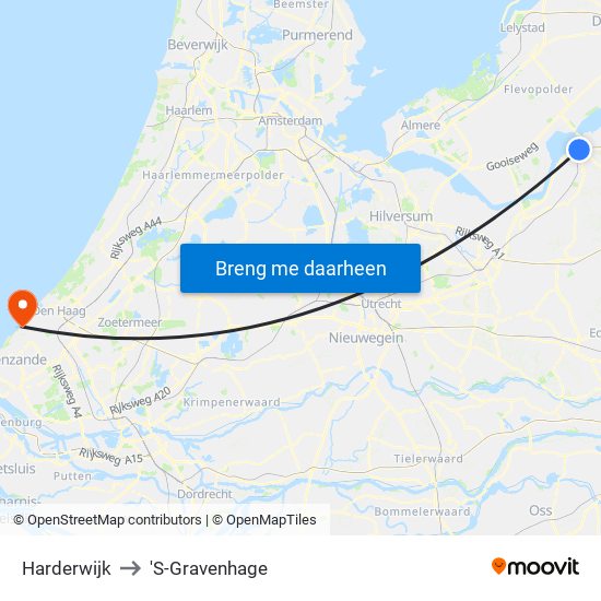 Harderwijk to 'S-Gravenhage map