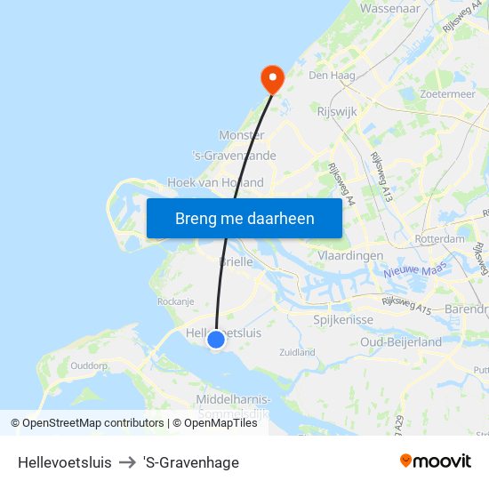 Hellevoetsluis to 'S-Gravenhage map