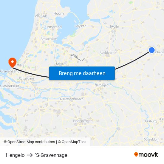 Hengelo to 'S-Gravenhage map