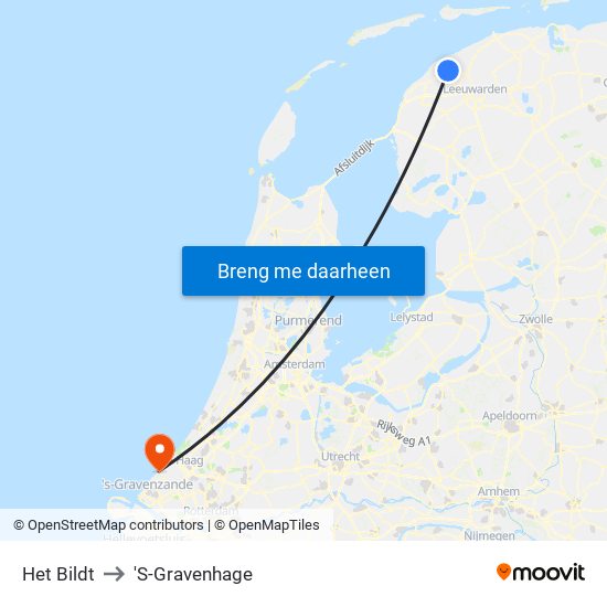 Het Bildt to 'S-Gravenhage map