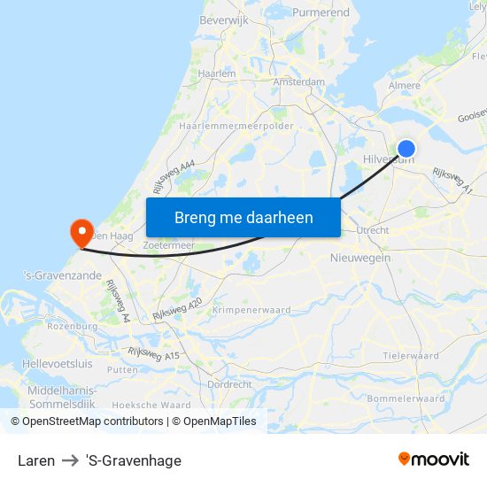 Laren to 'S-Gravenhage map