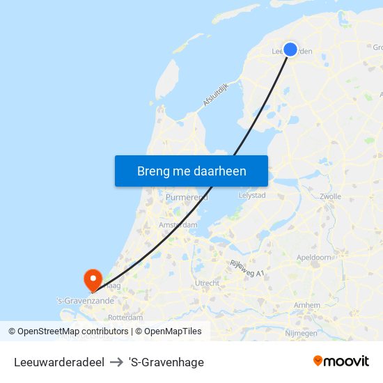 Leeuwarderadeel to 'S-Gravenhage map