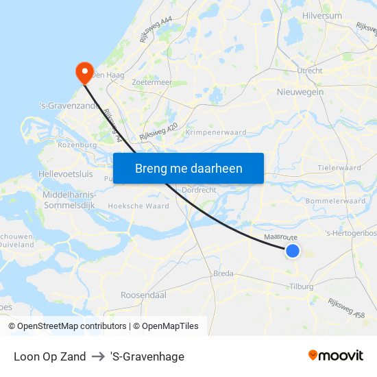 Loon Op Zand to 'S-Gravenhage map