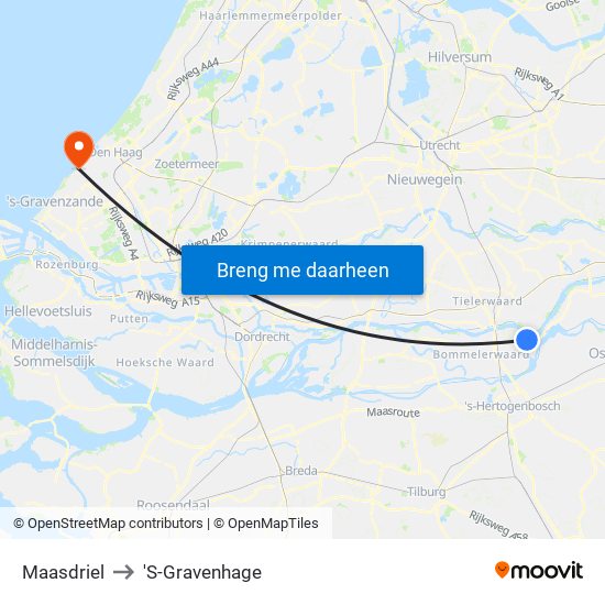 Maasdriel to 'S-Gravenhage map