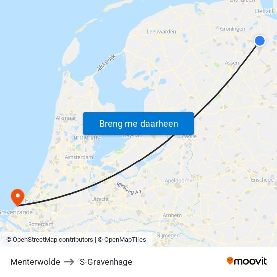 Menterwolde to 'S-Gravenhage map