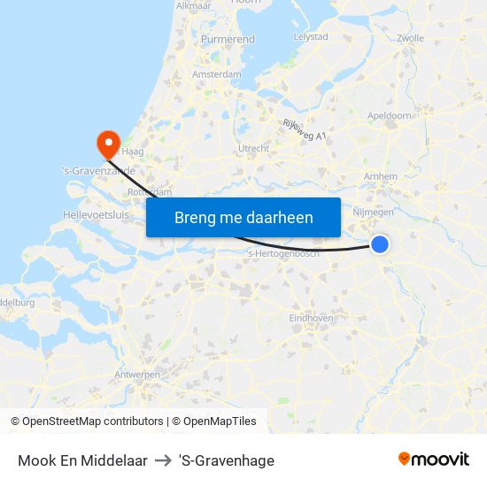 Mook En Middelaar to 'S-Gravenhage map