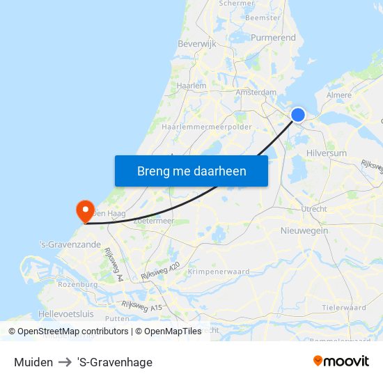 Muiden to 'S-Gravenhage map