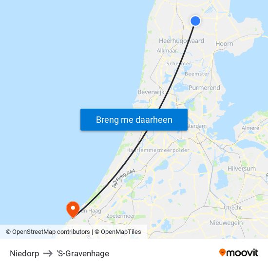 Niedorp to 'S-Gravenhage map