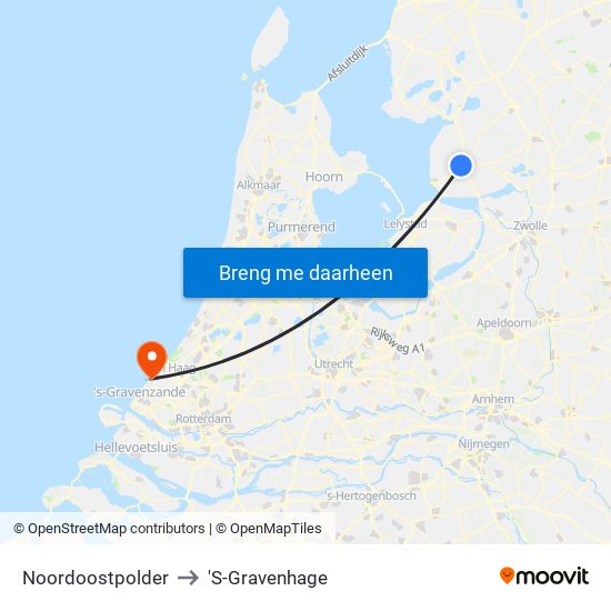 Noordoostpolder to 'S-Gravenhage map