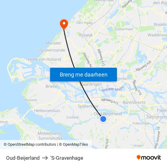 Oud-Beijerland to 'S-Gravenhage map