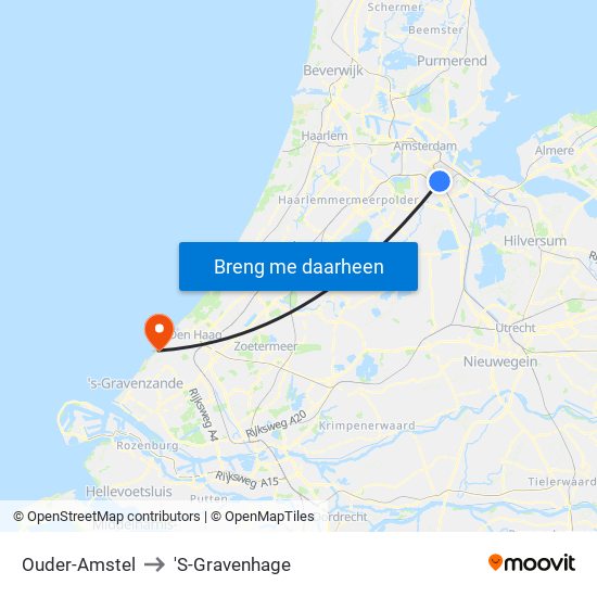Ouder-Amstel to 'S-Gravenhage map