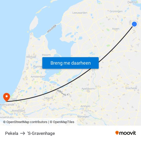 Pekela to 'S-Gravenhage map