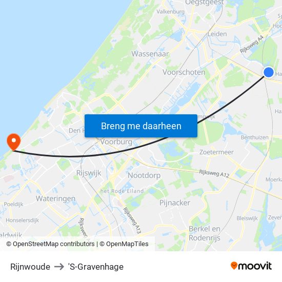 Rijnwoude to 'S-Gravenhage map