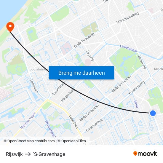 Rijswijk to 'S-Gravenhage map