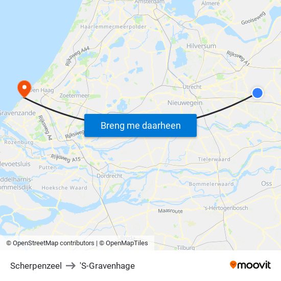 Scherpenzeel to 'S-Gravenhage map