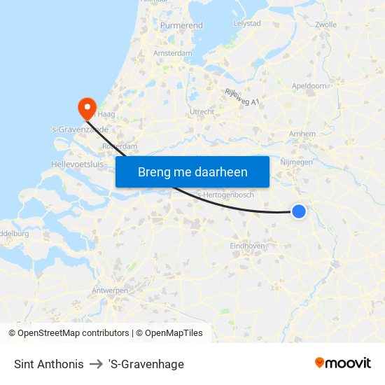 Sint Anthonis to 'S-Gravenhage map